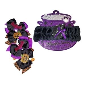 Halloween accessories lot. Witch, pumpkins and bats Headband and bows